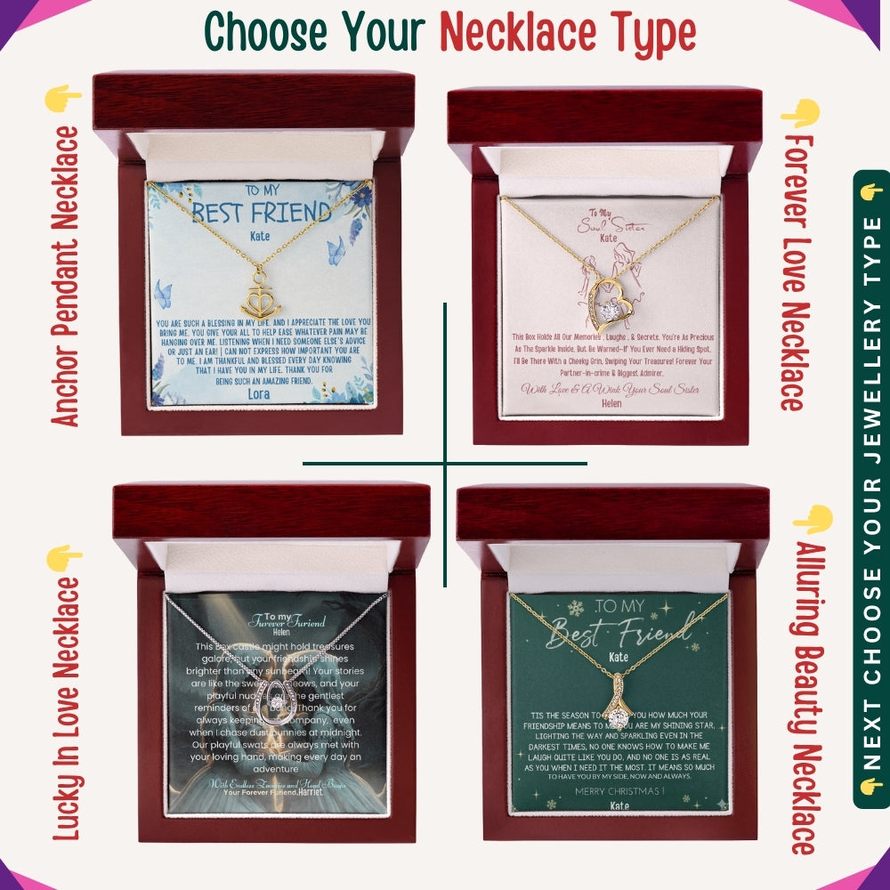 "To My Precious Bestie" – You’re One in a Million, Necklace With Personalized Message Card
