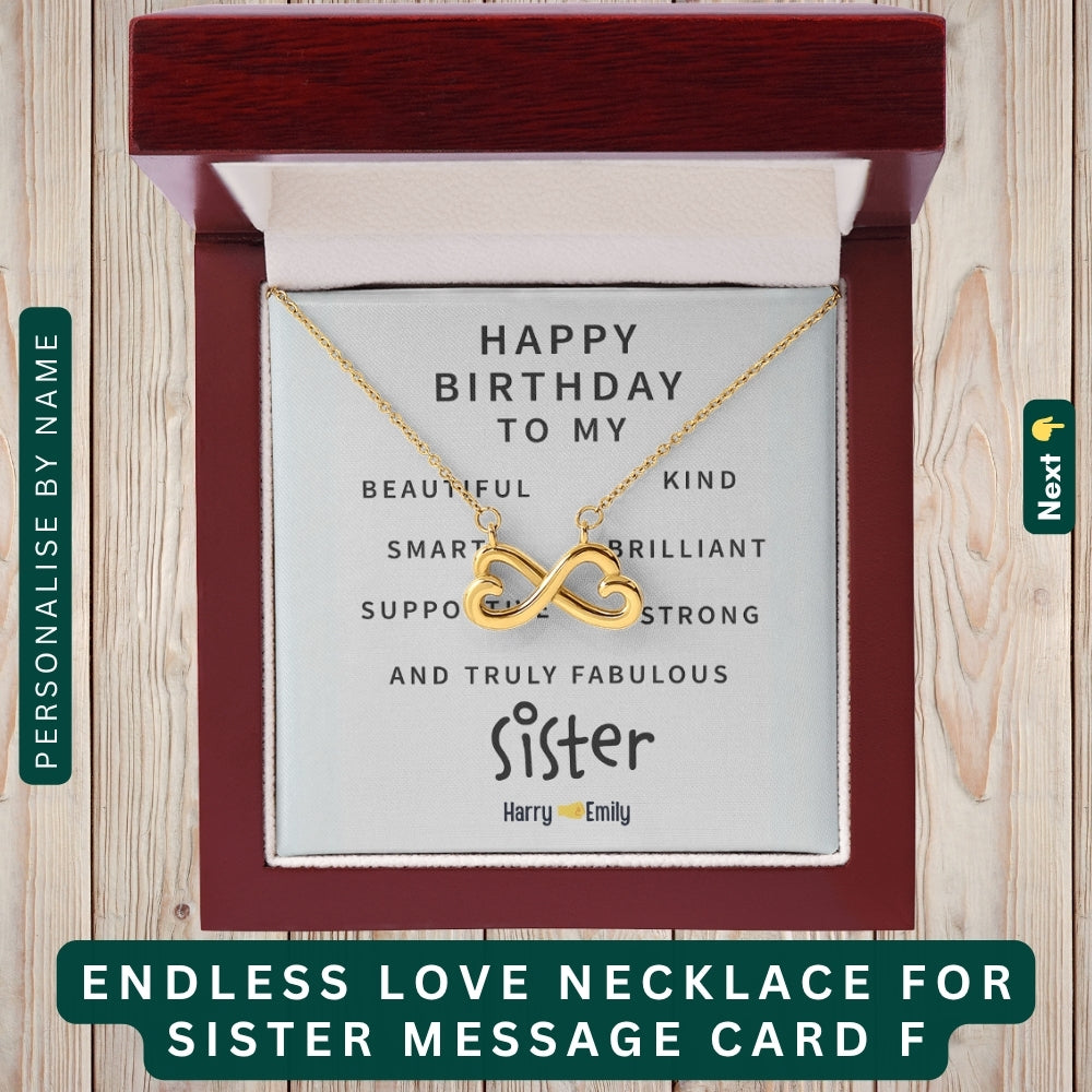 To My Incredible Sister" – Thank You for Always Being There, Necklace With Message Card