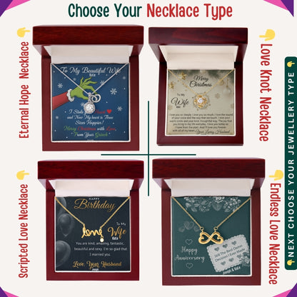 "To My Loving Wife" – Forever in My Heart, Necklace With Personalized Message Card