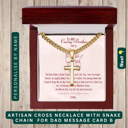 To My Protective Brother" – Thank You for Always Having My Back, Accessories With Personalized Message Card