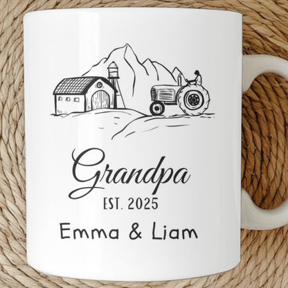 Custom Grandpa Mug, Personalized Grandpa Mug, Wildflowers Grandfather Mug, Customized Grandfather Gifts, Gift for Grandpa
