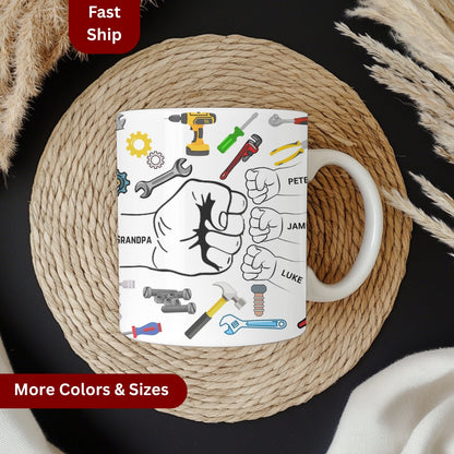 Grandpa Mug, Personalized Grandpa Cup, Custom Grandpa Gifts from Grandkids Names Grandchildren, Grandfather Birthday Fathers Day Gift