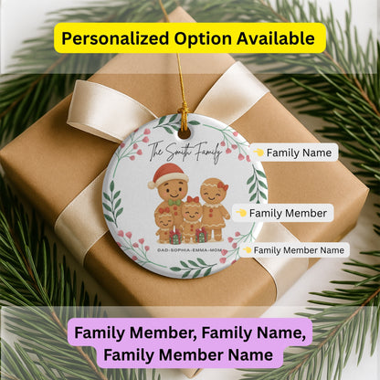 Personalized Family Ornament, Christmas Gift For Family, Family With Names,Christmas Ornament, Custom Family Gift, Custom Gingerbread Family