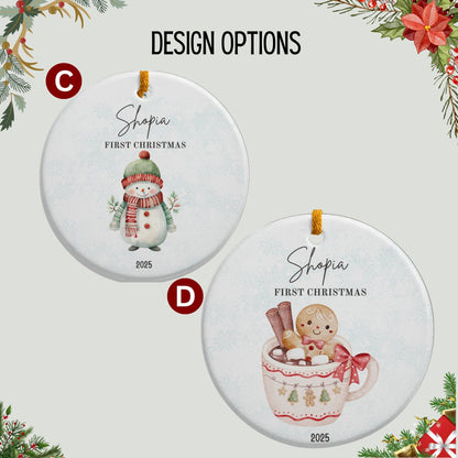 Custom Baby's First Christmas Bauble,Christmas Gifts for Kids, Custom Keepsake Christmas Ornament, New Baby Gifts,Christmas Tree Decor.