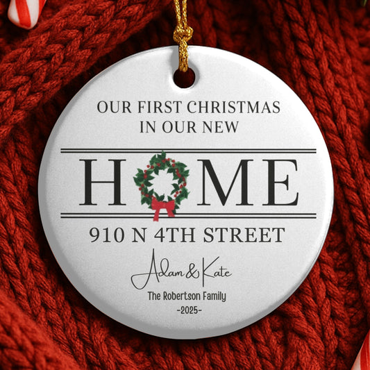 New Home Ornament - New Home Christmas Ornament 2025 - Realtor Closing Gift - Wreath New House Ornament