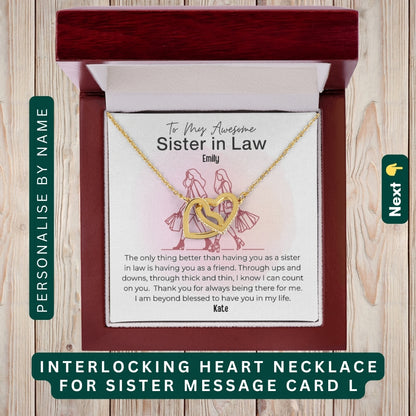 To My Incredible Sister" – Thank You for Always Being There, Necklace With Message Card