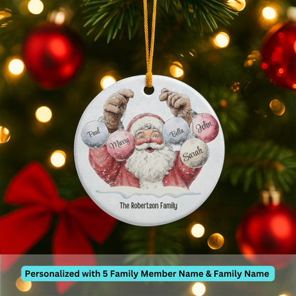 Personalized Family Ornament, Christmas Gift For Family, Family With Names, Christmas Ornament, Custom Family Gift, Santa Ornament