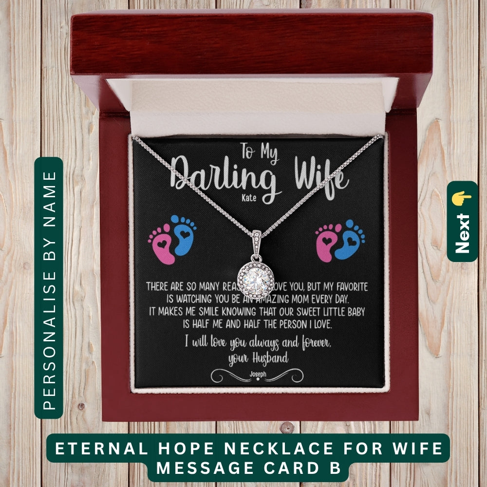 "To My Dearest Wife" – You Are My Everything, Necklace With Personalized Message Card