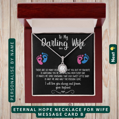 "To My Dearest Wife" – You Are My Everything, Necklace With Personalized Message Card