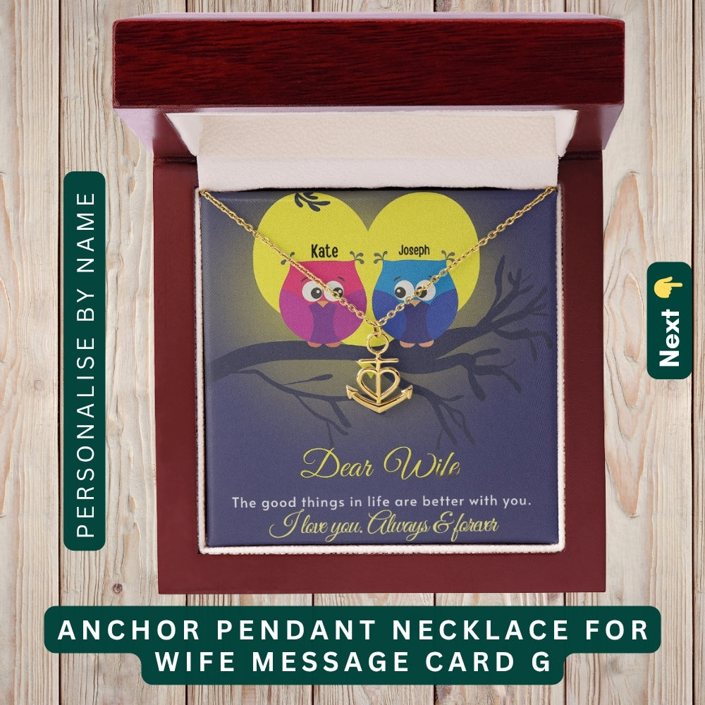 "To My Beloved Wife" – With Endless Love, Necklace With Personalized Message Card