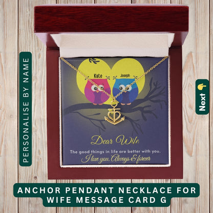 "To My Beloved Wife" – With Endless Love, Necklace With Personalized Message Card