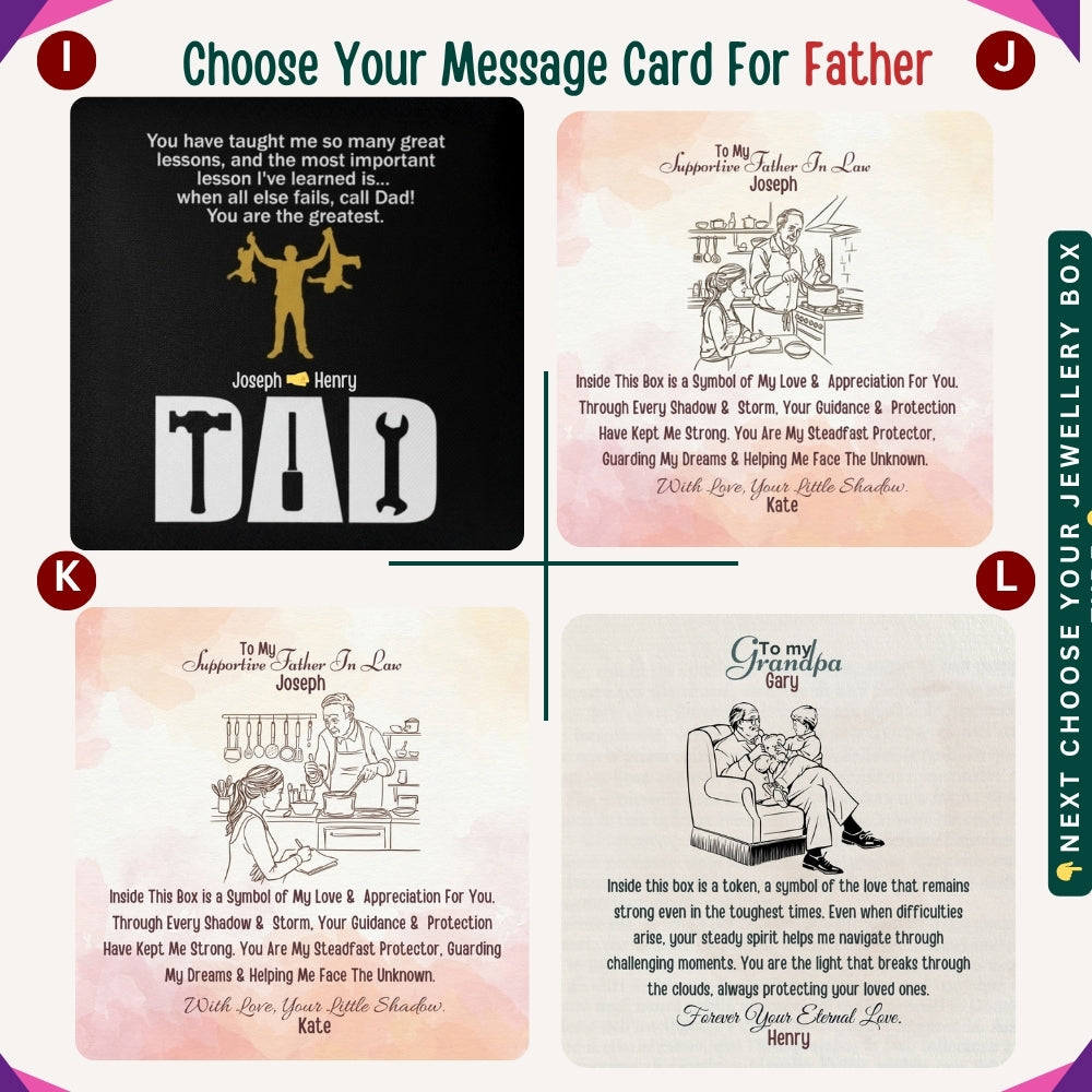 To My Incredible Dad" – You Mean the World to Me, Necklace With Personalized Message Card