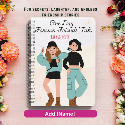 Personalized Bestie Spiral Notebook, Custom Best Friend Gift, BFF Birthday Present, Friendship Notebook, Gift for Bestie