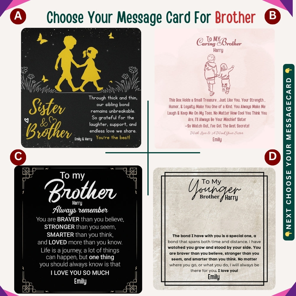 To My Protective Brother" – Thank You for Always Having My Back, Accessories With Personalized Message Card