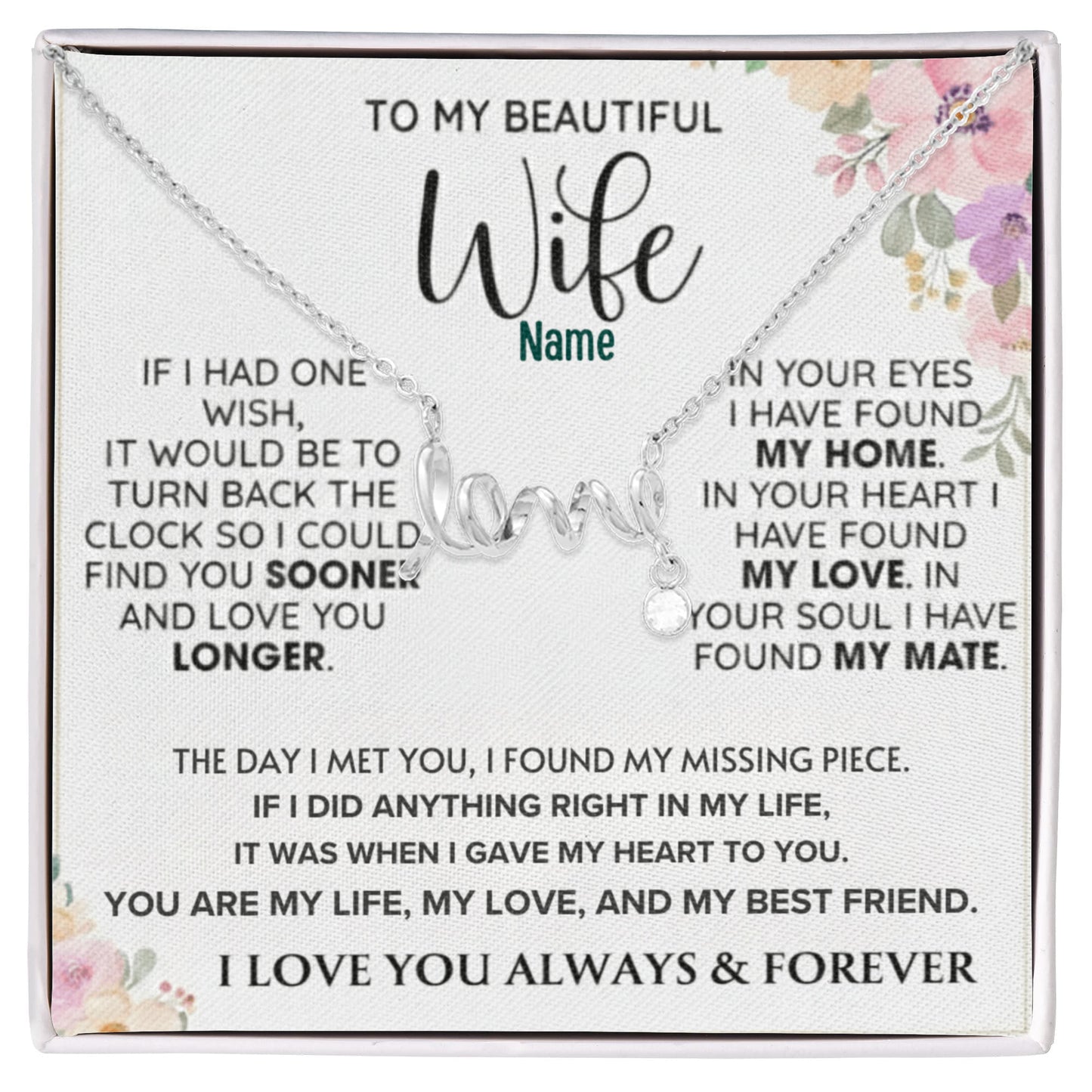 To My Gorgeous Wife — A Necklace That Says Everything My Heart Feels 📍