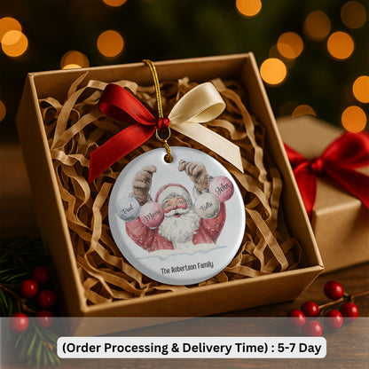 Personalized Family Ornament, Christmas Gift For Family, Family With Names, Christmas Ornament, Custom Family Gift, Santa Ornament