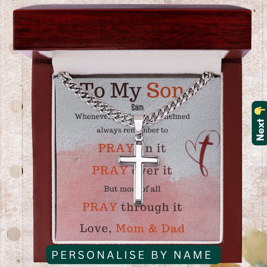 "To My Brave Son" – Accessories With Personalized Message Card