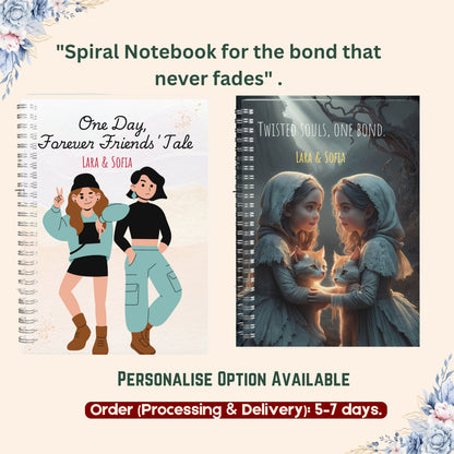 Personalized Bestie Spiral Notebook, Custom Best Friend Gift, BFF Birthday Present, Friendship Notebook, Gift for Bestie