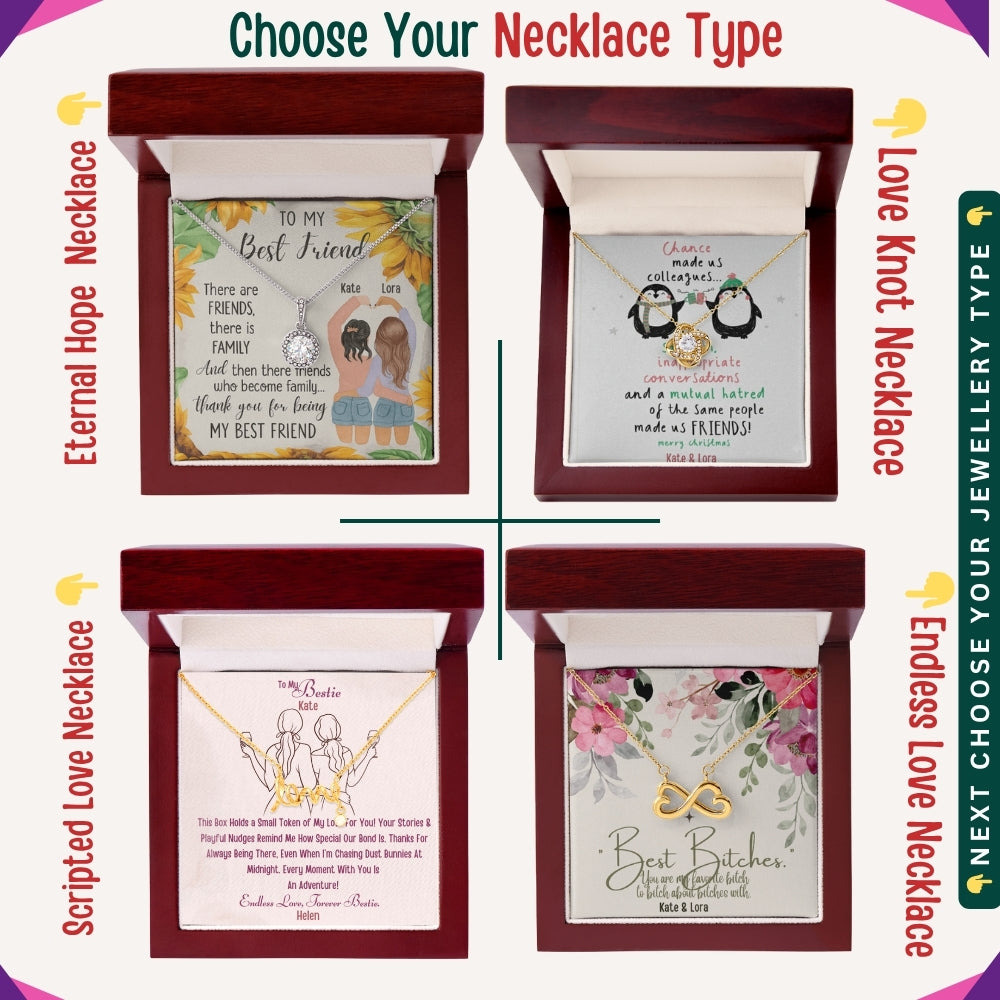 "To My Precious Bestie" – You’re One in a Million, Necklace With Personalized Message Card