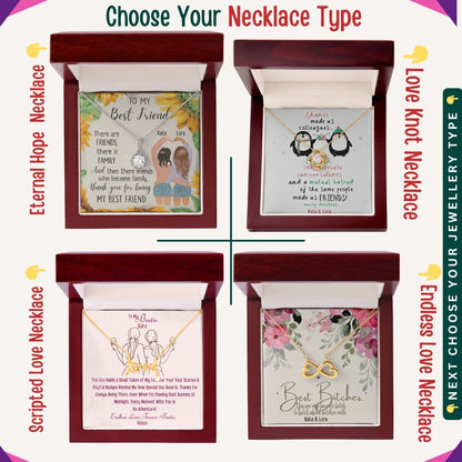 "To My Precious Bestie" – You’re One in a Million, Necklace With Personalized Message Card