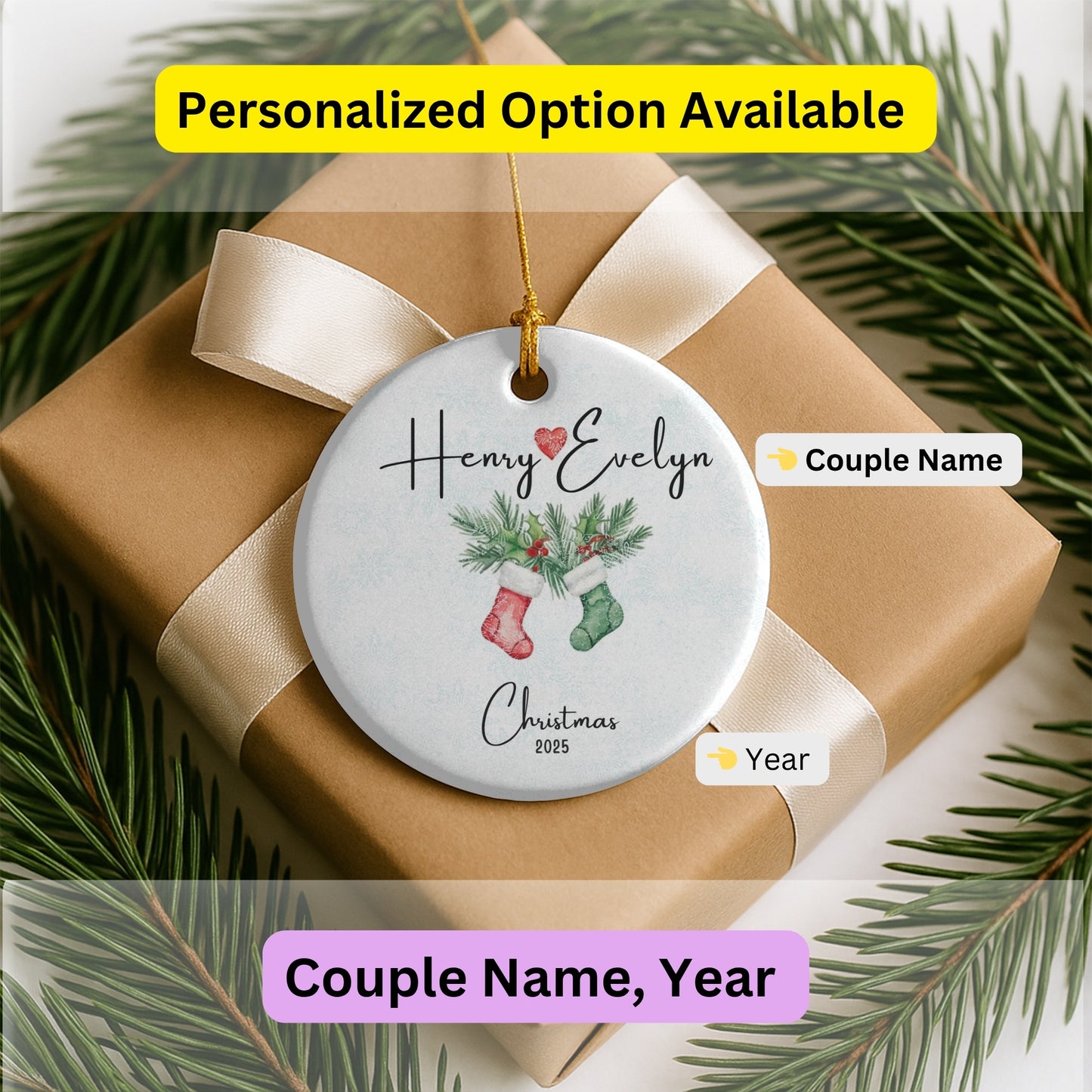 Personalized Couple Christmas Ornament 2025, Together Ornament , Couple Ornament, New Couple Keepsake, Christmas Gift For Couple