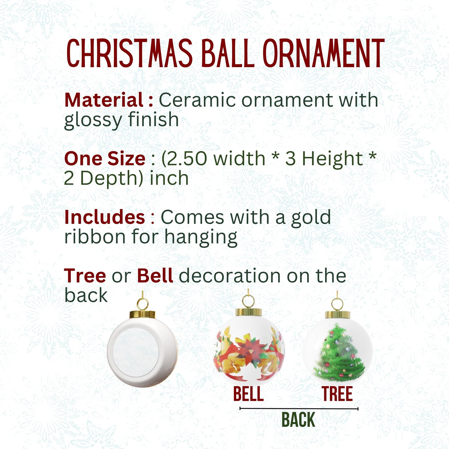 Baby's First Christmas Teddy Bear Bauble | Personalised Xmas New Arrival Ceramic Hanging Tree Decoration | Name, Custom Colours