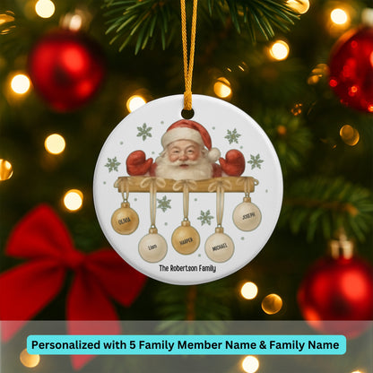 Personalized Family Ornament,Santa Ornament , Christmas Gift For Family, Family With Names, Christmas Ornament, Custom Family Gift.