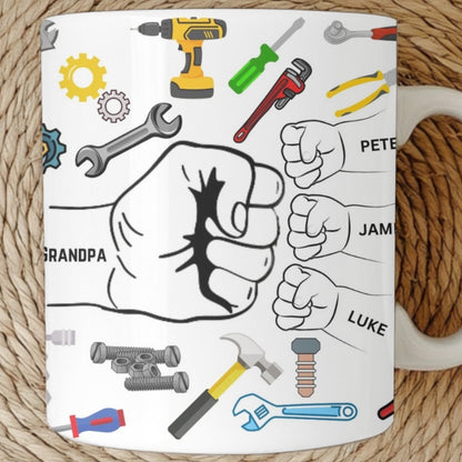 Grandpa Mug, Personalized Grandpa Cup, Custom Grandpa Gifts from Grandkids Names Grandchildren, Grandfather Birthday Fathers Day Gift