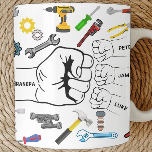 Grandpa Mug, Personalized Grandpa Cup, Custom Grandpa Gifts from Grandkids Names Grandchildren, Grandfather Birthday Fathers Day Gift