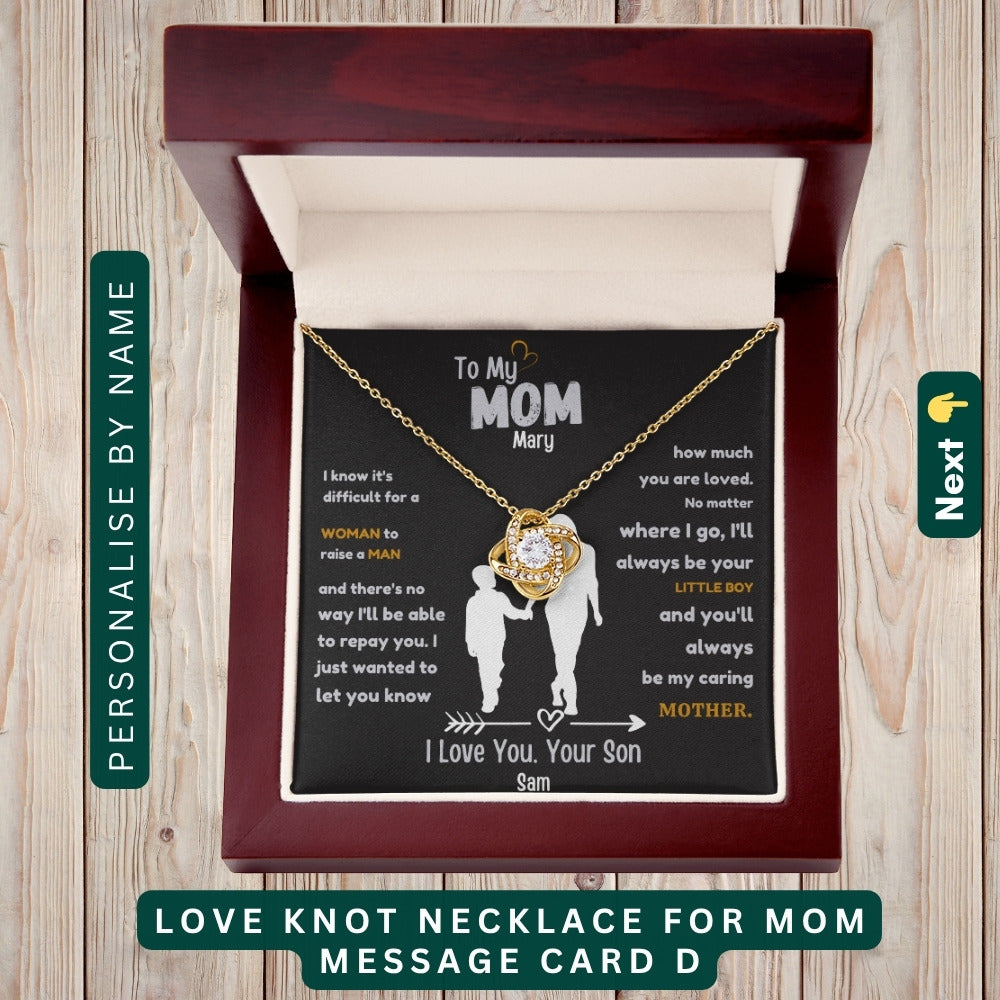 "To My Dearest Mom" – You Are My Everything, Necklace With Personalized Message Card
