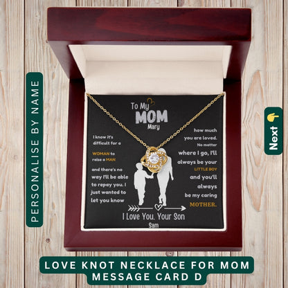 "To My Dearest Mom" – You Are My Everything, Necklace With Personalized Message Card