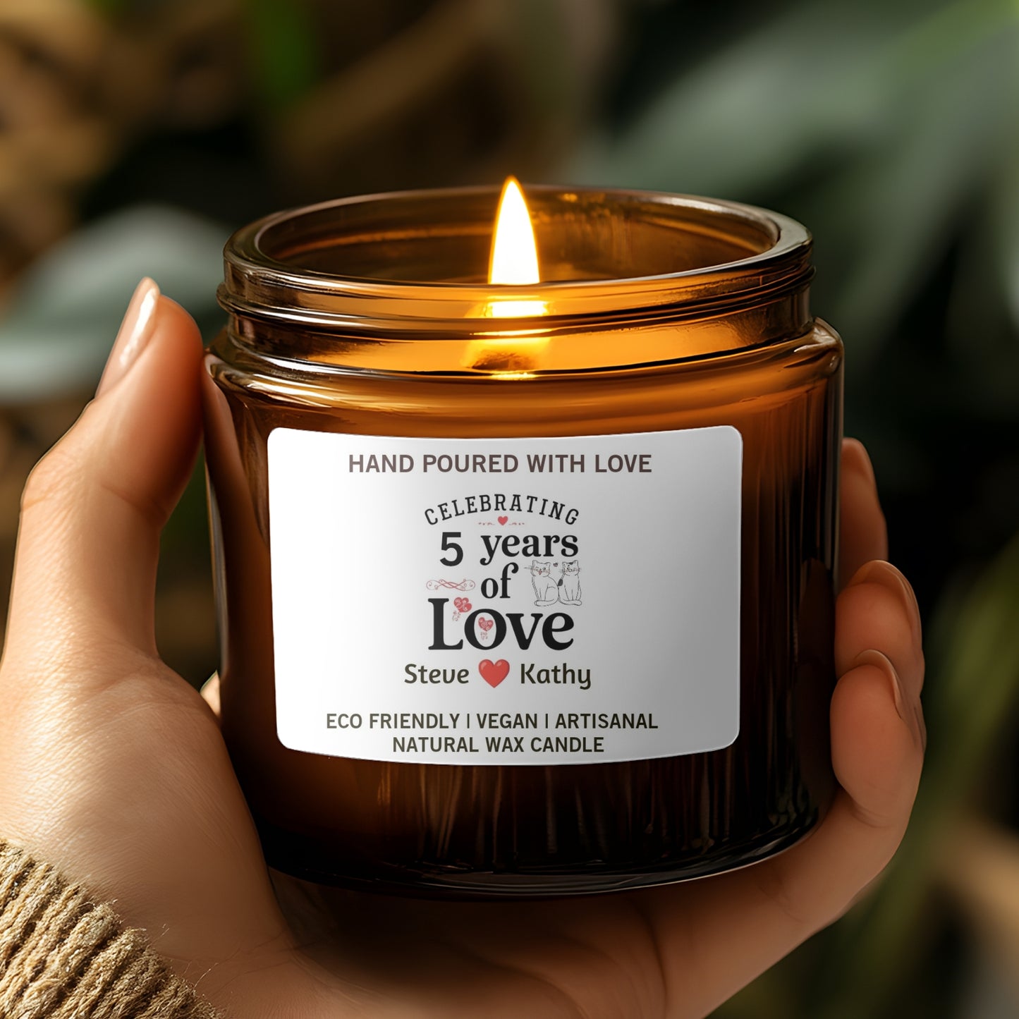 Personalised Anniversary Candle, Anniversary Gift , Love Couple Gift, Wedding Anniversary Candle, Custom Names, Anniversary