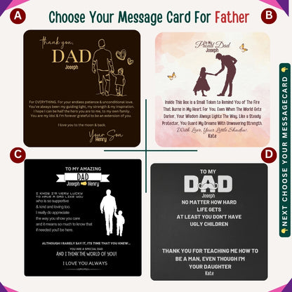 To My Incredible Dad" – You Mean the World to Me, Necklace With Personalized Message Card