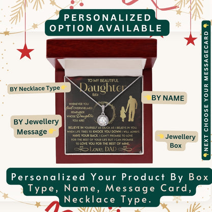 "To My Daughter, Granddaughter, and Daughter-in-Law" – With Love and Pride, Necklace With Personalized Message Card