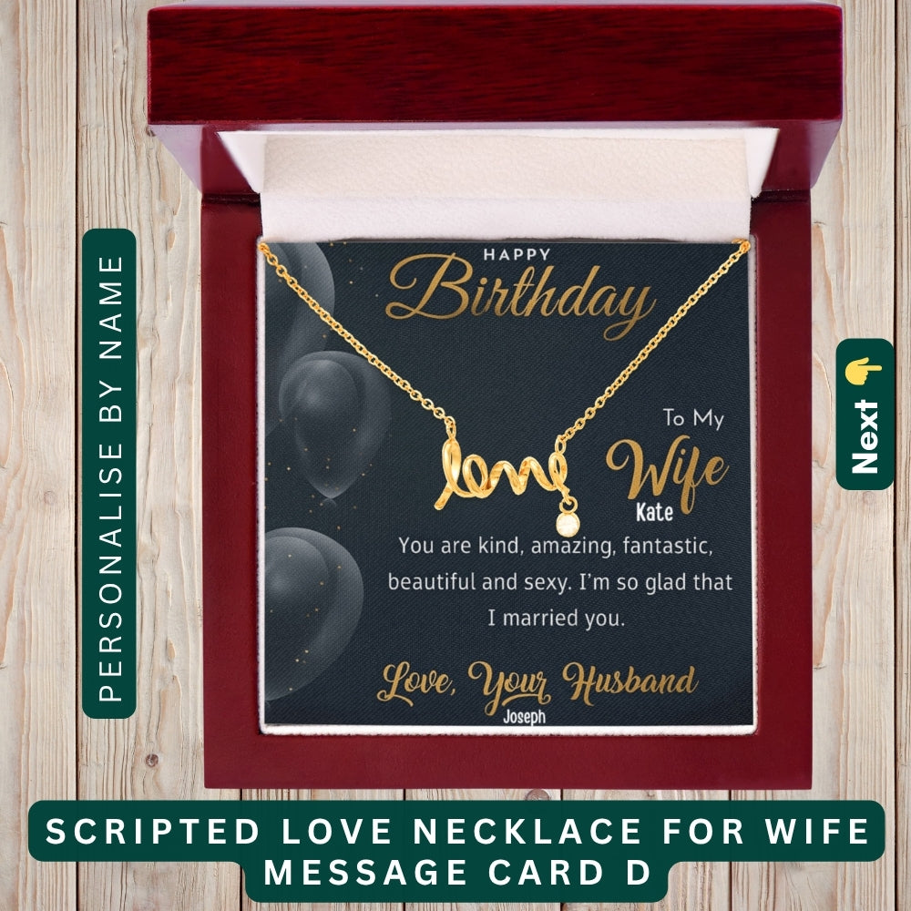 "To My Beloved Wife" – With Endless Love, Necklace With Personalized Message Card