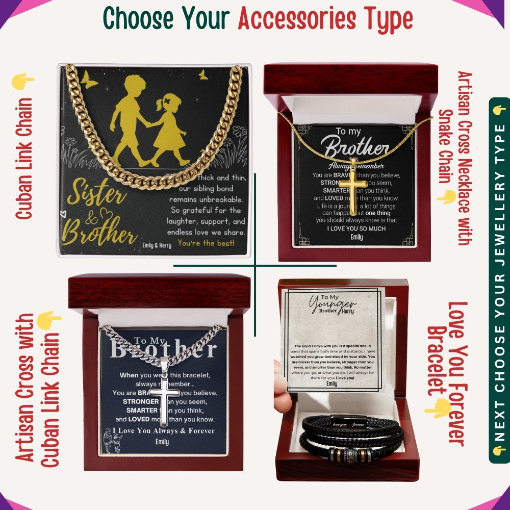 To My Protective Brother" – Thank You for Always Having My Back, Accessories With Personalized Message Card