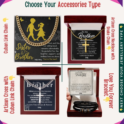 To My Protective Brother" – Thank You for Always Having My Back, Accessories With Personalized Message Card