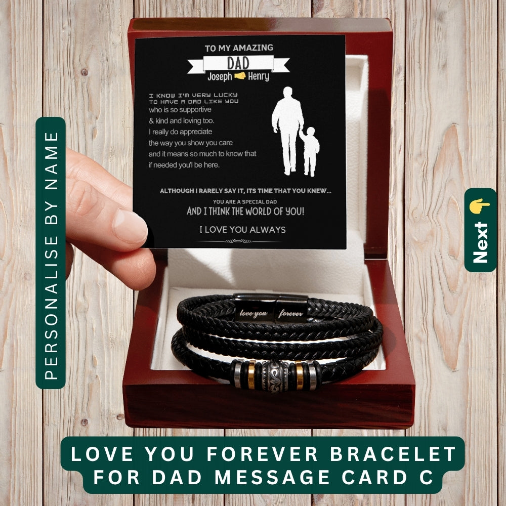 To My Incredible Dad" – You Mean the World to Me, Necklace With Personalized Message Card