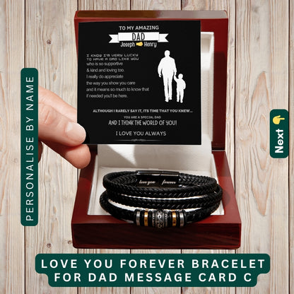 To My Incredible Dad" – You Mean the World to Me, Necklace With Personalized Message Card