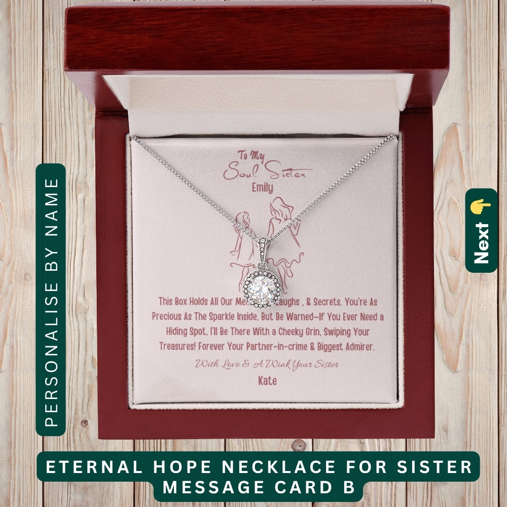 To My Incredible Sister" – Thank You for Always Being There, Necklace With Message Card