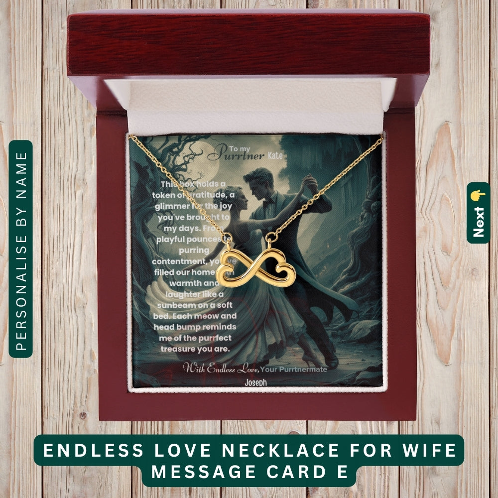 "To My Beloved Wife" – With Endless Love, Necklace With Personalized Message Card