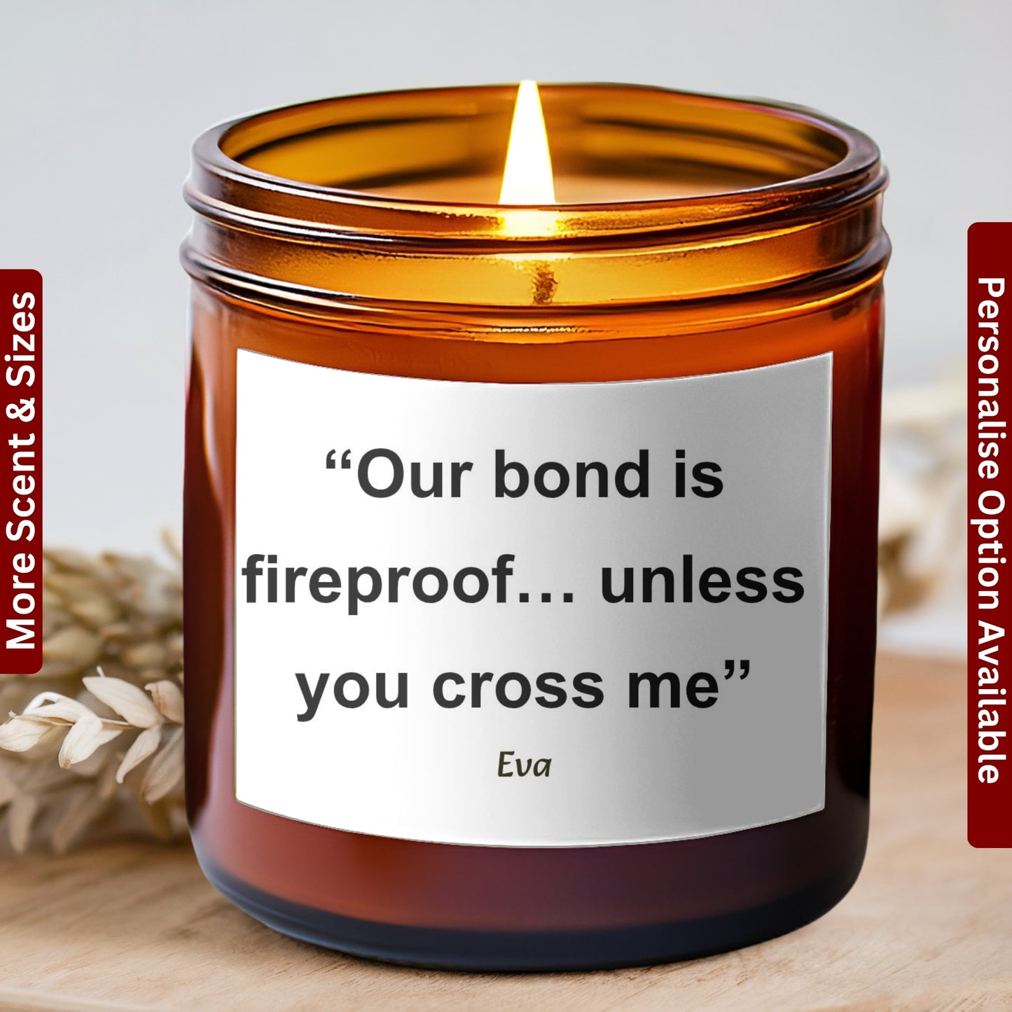 Personalized Birthday Gift for Friend! Funny Candle Gift, Friend Birthday Gift, BFF Gift, Gag Gift, Housewarming Gift Our Friendship is fire