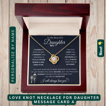 "To My Daughter, Granddaughter & Daughter-in-Law," – A Gift from the Heart, Necklace With Personalized Message Card
