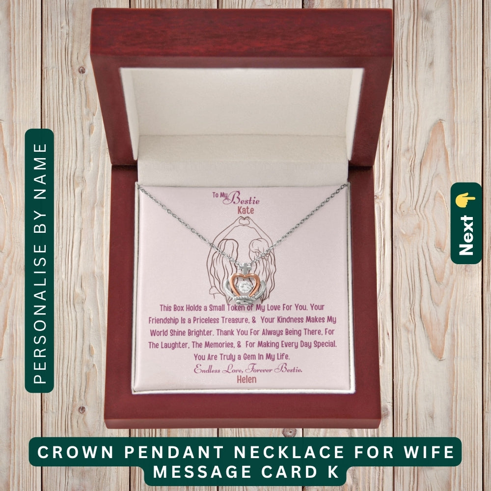 "To My Precious Bestie" – You’re One in a Million, Necklace With Personalized Message Card