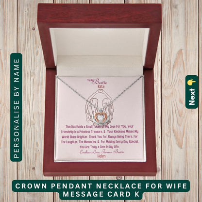 "To My Precious Bestie" – You’re One in a Million, Necklace With Personalized Message Card