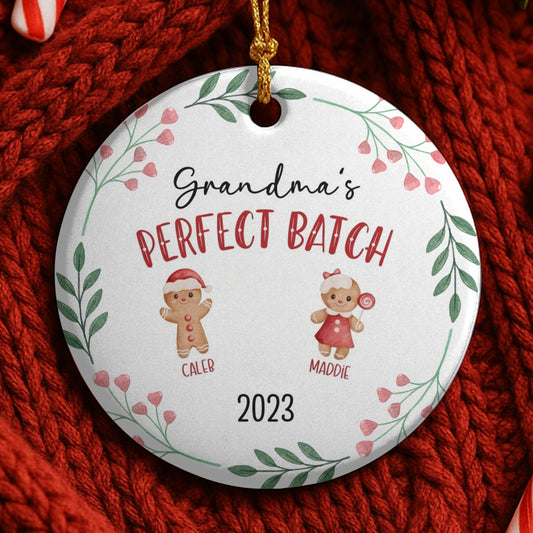 Custom Grandma Christmas Ornament, Personalized 2025 Ornament, Grandkids Names, Keepsake Gift, Perfect Batch Grandma Ornament With Grandkids