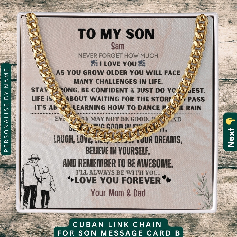 To My Loving Son. Always and forever