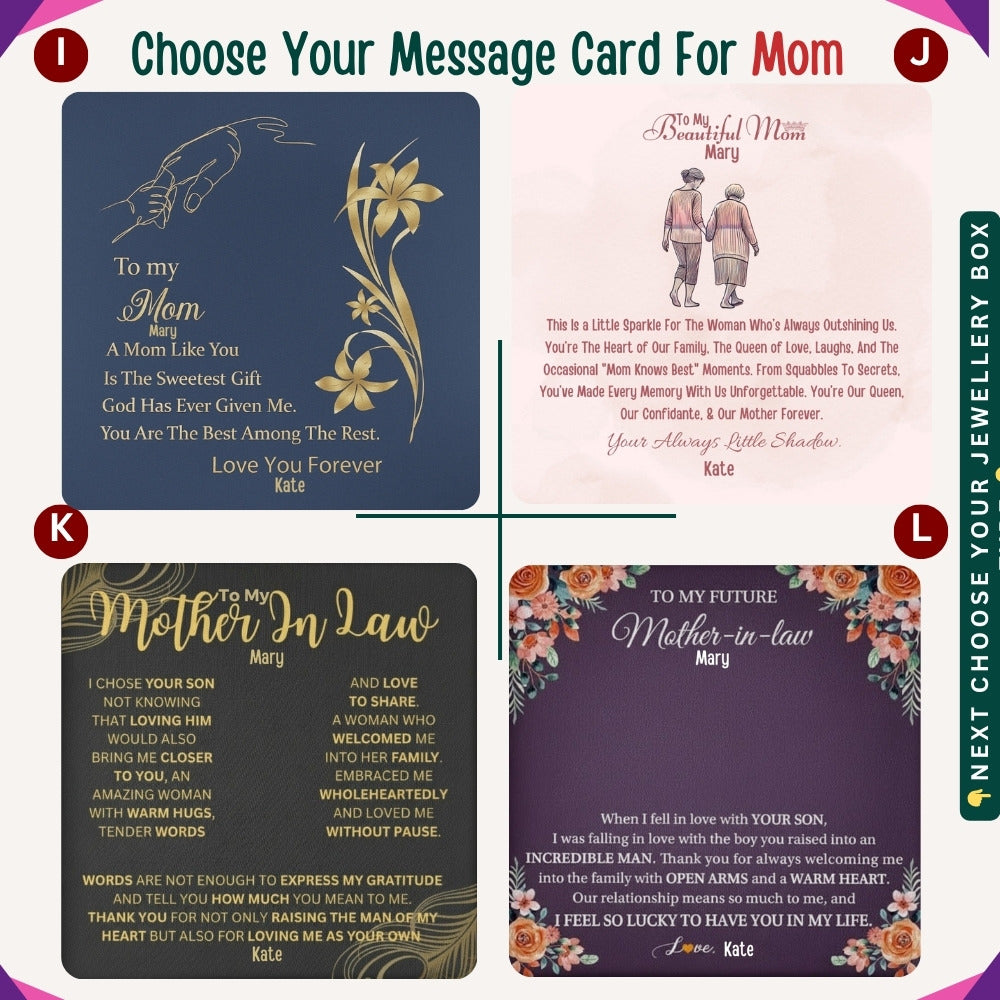 "To My Dearest Mom" – You Are My Everything, Necklace With Personalized Message Card