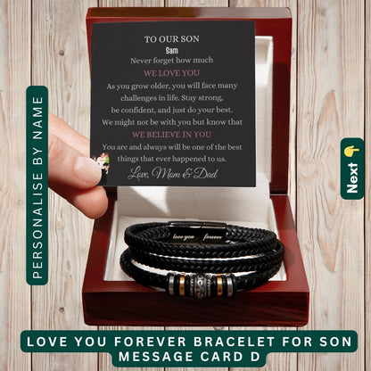 "To My Brave Son" – Accessories With Personalized Message Card