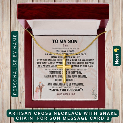 "To My Brave Son" – Accessories With Personalized Message Card